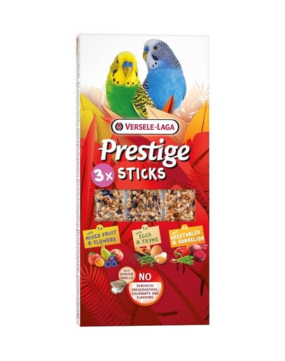 VERSELE-LAGA Prestige Sticks 3 verschiedene Fläschchen für kleine Papageien 90g