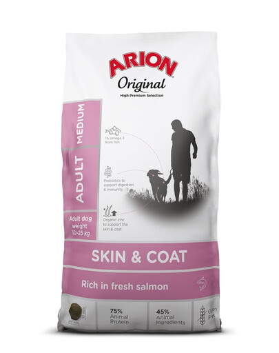 ARION Original Skin & Coat Adult Medium Salmon Rice 12 kg