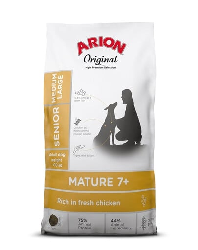 ARION Original Mature 7+ Senior Medium Large Chicken Rice 12 kg