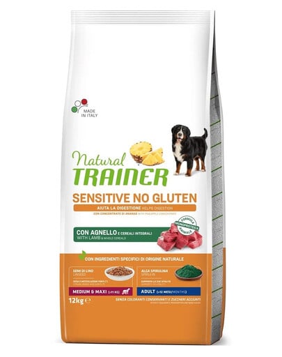 TRAINER Natural Sensitive No Gluten Medium Maxi Adult mit Lamm 12kg