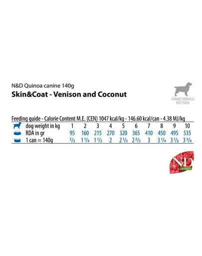 FARMINA N&D Quinoa Dog Venison, coconut 140 g