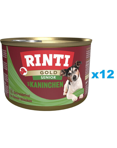 RINTI Gold Senior Rabbit Mini Kaninchen für ältere Hunde kleiner Rassen 12x185 g