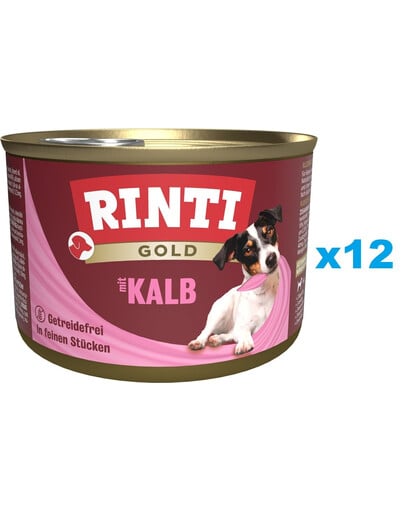 RINTI Gold Veal Mini Kalbfleisch für kleine Hunderassen 12x185 g