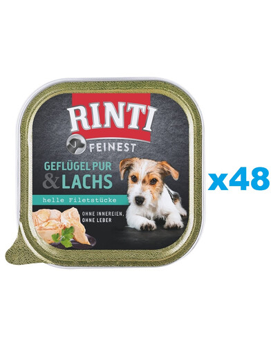 RINTI Feinest Poultry Pure&Salmon Geflügel und Lachs 48x150 g