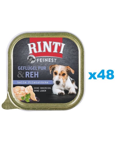 RINTI Feinest Poultry Pure&Deer Geflügel und Hirsche 48x150 g