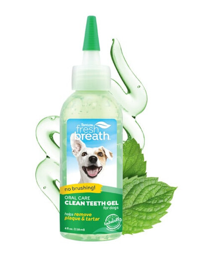 TROPICLEAN Fresh Breath Clean Teeth Oral Care Gel Dog 118ml für Mundhygiene-Borsten für Hunde