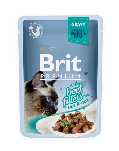 BRIT Premium Cat Fillets in Gravy Katzennassfutter mit Rindfleisch 24x85g