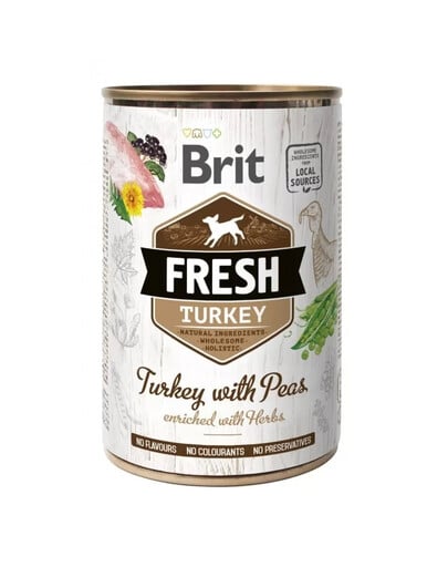 BRIT FRESH turkey & peas 400 g