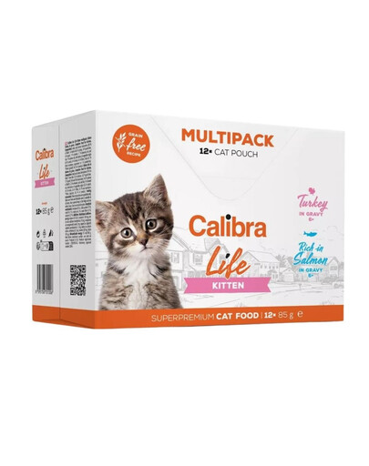 CALIBRA Cat Life Pouch Kitten Multipack in gravy 12x85 g Beutel mit Soße für Kätzchen