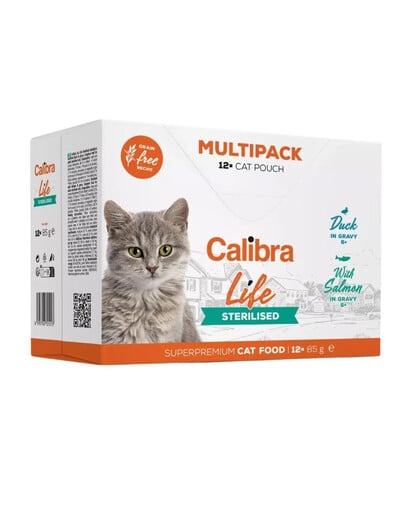 CALIBRA Cat Life Pouches Sterilised Multipack in gravy 12x85 g Beutel mit Soße für sterilisierte Katzen