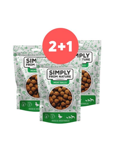 SIMPLY FROM NATURE Fleischbällchen mit Ente und Gemüse für Hunde 2 x 80g + 80g GRATIS