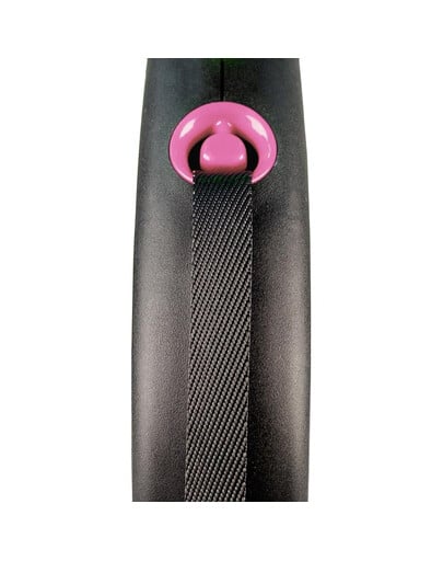 FLEXI Automatik-Leine Black Design S Gurt 5 m rosa