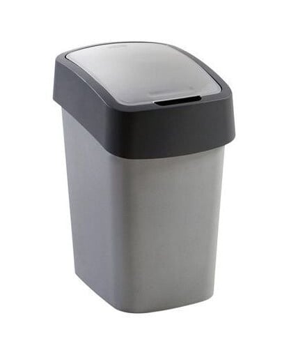 CURVER Mülleimer FLIP BIN 9L silber/grau