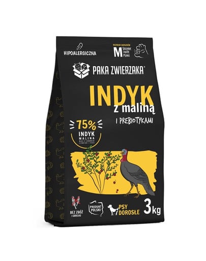 PAKA ZWIERZAKA Seventh Heaven Trockenfutter Pute mit Himbeere M 3kg