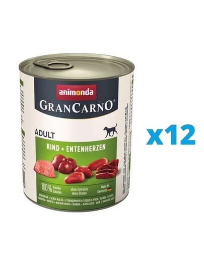 ANIMONDA GranCarno Original Adult RIND + ENTENHERZEN 12 x 800 g