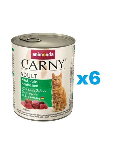 ANIMONDA Carny Adult mit Rind, Pute und Kaninchen 6 x 800 g