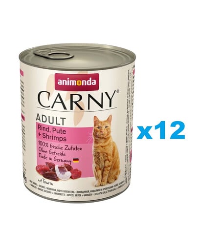 ANIMONDA Carny Adult Rind, Pute + Shrimps 12 x 800 g