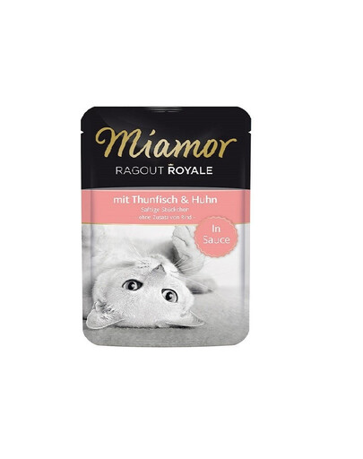 MIAMOR Ragout Royal Thunfisch und Huhn + Ente mit Huhn in Soße 24x100 g