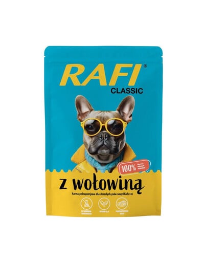 RAFI Classic Nassfutter mit Rind für Hund 400g