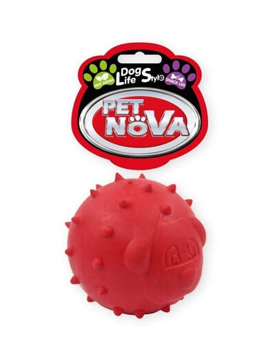 PET NOVA DOG LIFE STYLE Kauspielzeug Leckerlieball Minze Aroma 6,5cm rot