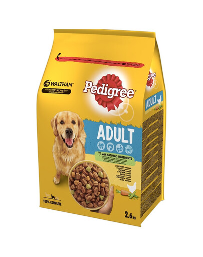 PEDIGREE Adult 3x2,6 kg mit Huhn und Gemüse Trockenvollnahrung für ausgewachsene Hunde