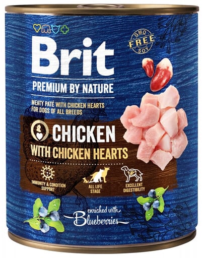 BRIT Premium by Nature chicken, hearts 800 g Huhn und Herz