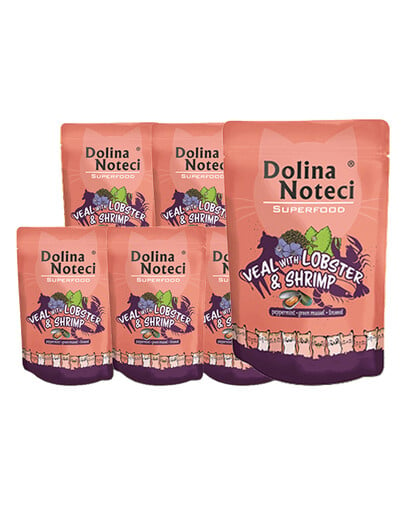 DOLINA NOTECI Superfood Hummer und Garnelen 10x85g Nassfutter für Katzen