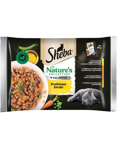 SHEBA Nature’s Collection Poultry Flavours Nass-Alleinfuttermittel für ausgewachsene Katzen im Jelly-Beutel 52x85g