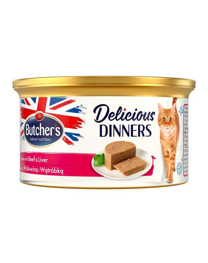 BUTCHER'S Classic Delicious Dinners mit Leber und Rindermousse 24x85 g