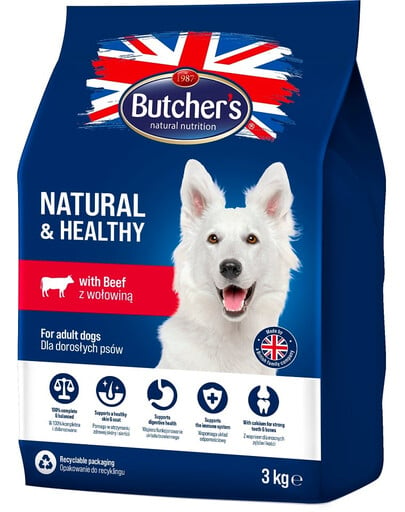 BUTCHER'S Natural&Healthy Dog Dry mit Rindfleisch 3 kg