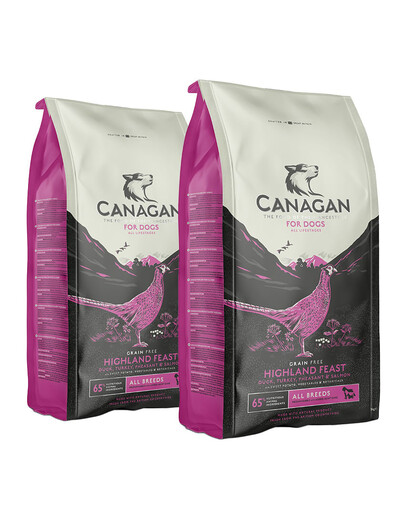 CANAGAN Dog Highland Feast Trockenfutter für Hunde Fasan 24 kg (2 x 12 kg)