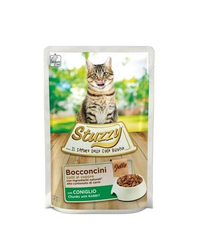 STUZZY Bocconcini Jelly Chunks with Rabbit 85g Kaninchen in Gelee für ausgewachsene Katzen