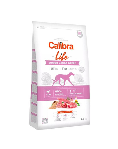 CALIBRA Dog Life Junior Large Breed Lamb 2,5 kg für Welpen großer Rassen, Lamm