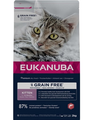 EUKANUBA Grain Free Kitten Lachs 2 kg für heranwachsende Kätzchen