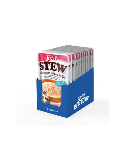 INABA CIAO Stew Gericht mit Huhn und Lachs 12x40g