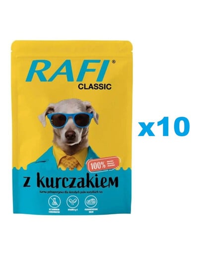 RAFI Classic Nassfutter mit Huhn für Hunde 10x400g