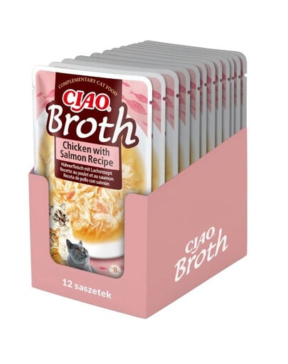 INABA CIAO Broth Hühner- und Lachsbouillon für Katzen 12x40g