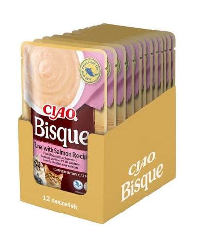 INABA CIAO Bisque Thunfisch und Lachscremesuppe für Katzen 12x40g