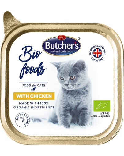 BUTCHER'S BIO foods Hühnerpastete für Katzen 19x85 g