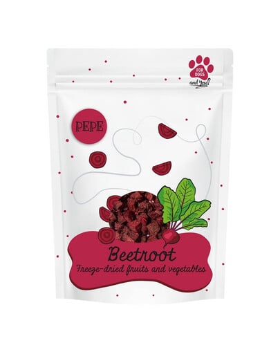 PAKA ZWIERZAKA PEPE Freeze-dried Gefriergetrocknetes Rote-Bete-Gemüse für Hunde 25 g