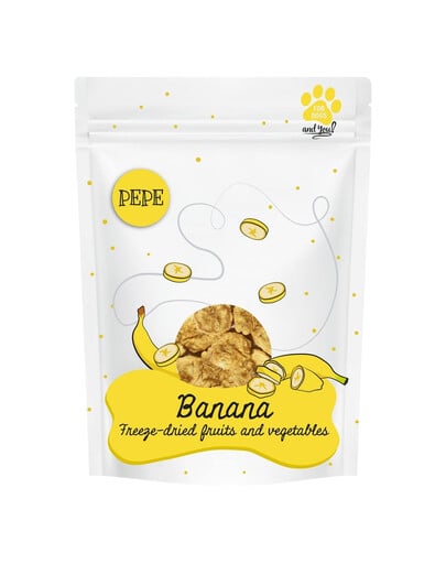 PAKA ZWIERZAKA PEPE Freeze-dried gefriergetrocknete Früchte Banane für Hunde 30 g