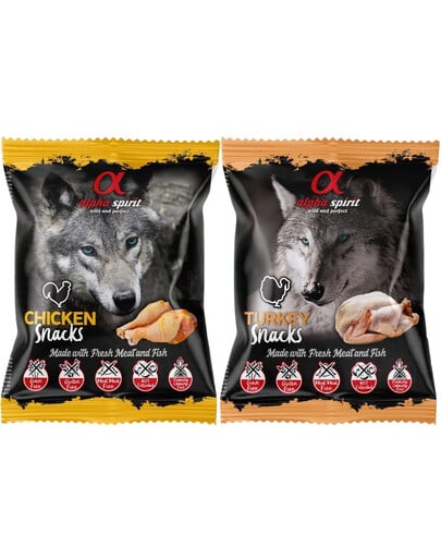 ALPHA SPIRIT Hundesnacks mit Huhn und Truthahn 30x50 g