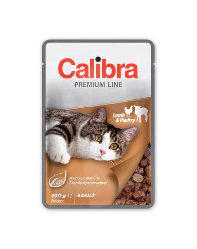 CALIBRA Cat Premium Line Adult Lamb&Poultry 100 g mit Lamm und Geflügel für Katzen