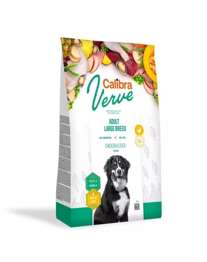 CALIBRA Dog Verve GF Adult Large Chicken&Duck 2 kg getreidefreies Futter mit Huhn und Ente für Hunde großer Rassen