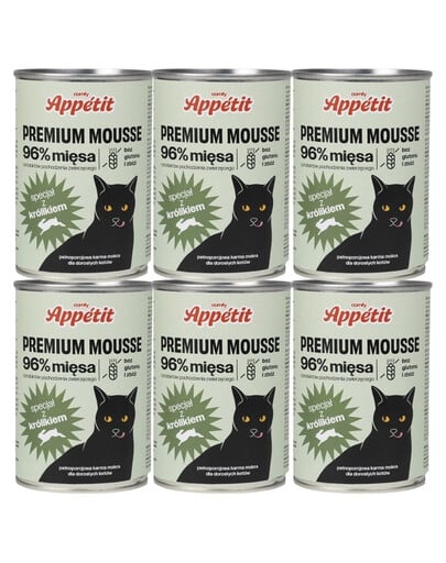 COMFY APPETIT PREMIUM Mousse mit Kaninchen für Katzen 6x 400 g