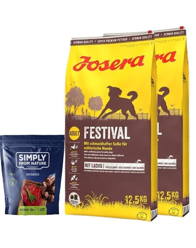 JOSERA Festival 25kg (2x12,5kg) + SIMPLY FROM NATURE Würstchen 200 g