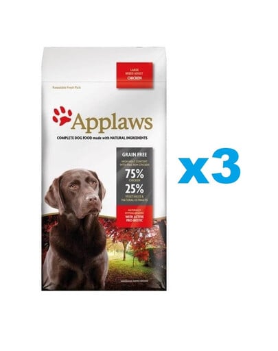 APPLAWS Adult Dog Large Breed Chicken 6 kg (3x2 kg) mit Huhn für ausgewachsene Hunde großer Rassen