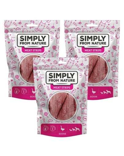 SIMPLY FROM NATURE Meat Strips Gans für Hunde 3x80 g