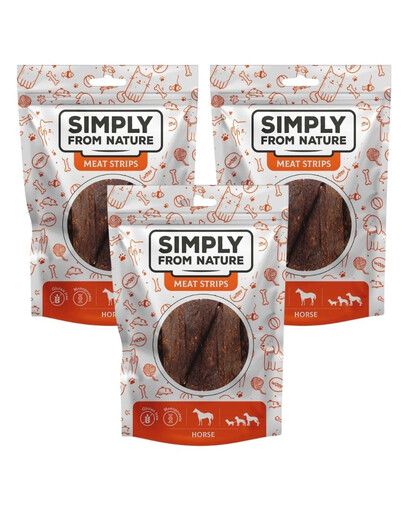 SIMPLY FROM NATURE Meat Strips Pferdefleisch für Hunde 3x80 g