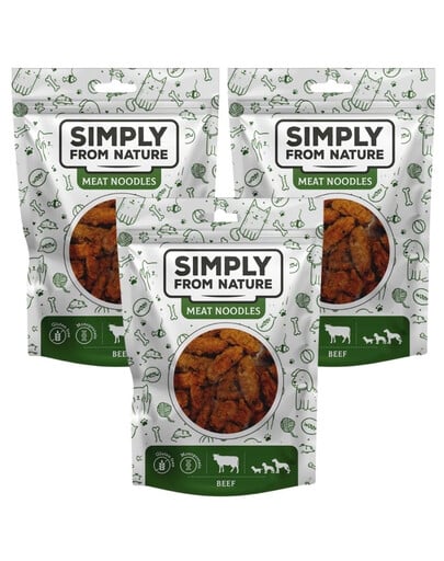 SIMPLY FROM NATURE Meat Noodles Rinderknödel für Hunde 3x80 g